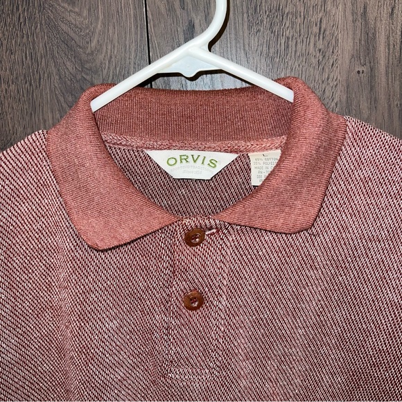 Orvis Men's 1/4 Button Sweater With Leather Elbows Patch - Picture 2 of 6